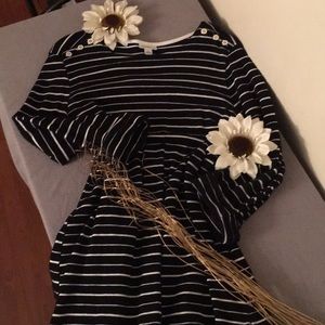 Black and White striped size Large sweater